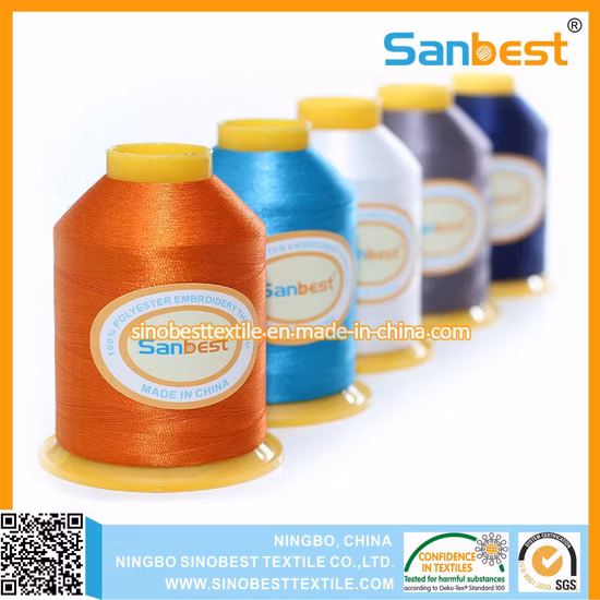 120d/2 4000m 100% Trilobal Polyester Embroidery Thread for Machine Embroidery
